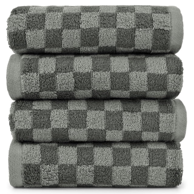 Toallas de mano Jacquotha Soft, 100% algodón, paquete de 4, color gris, 400 g