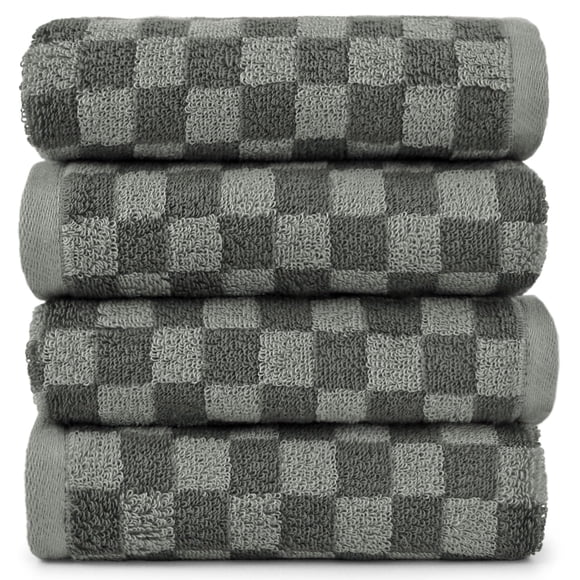 Toallas de mano Jacquotha Soft, 100% algodón, paquete de 4, color gris, 400 g