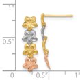 thumbnail image 2 of 14K Tri Color Gold Tri-Color Plumeria Earrings, 2 of 2