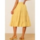 thumbnail image 4 of Falda Larga A Media Pierna Con Bolsillos Escalonados Allegra K Amarillo S, 4 of 5