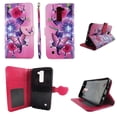 thumbnail image 1 of Butterfly Flower Pink Wallet Folio Case for LG K7 Tribute 5 Fashion Flip PU Leather Cover Card Cash Slots & Stand, 1 of 2