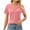 Pink, variant on Women's Polo Shirts Lapel Collar V Neck Short Sleeve Blouse Dressy Casual Tunic Tops