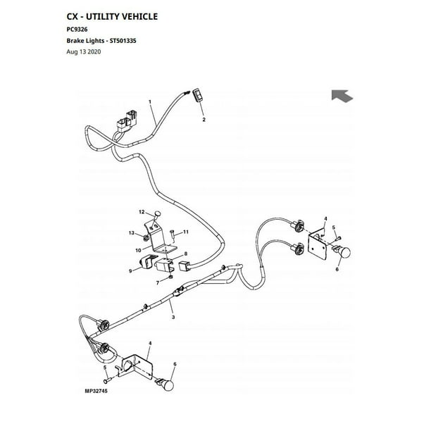 John Deere CX & CS Gator Brake Light Kit BM21293