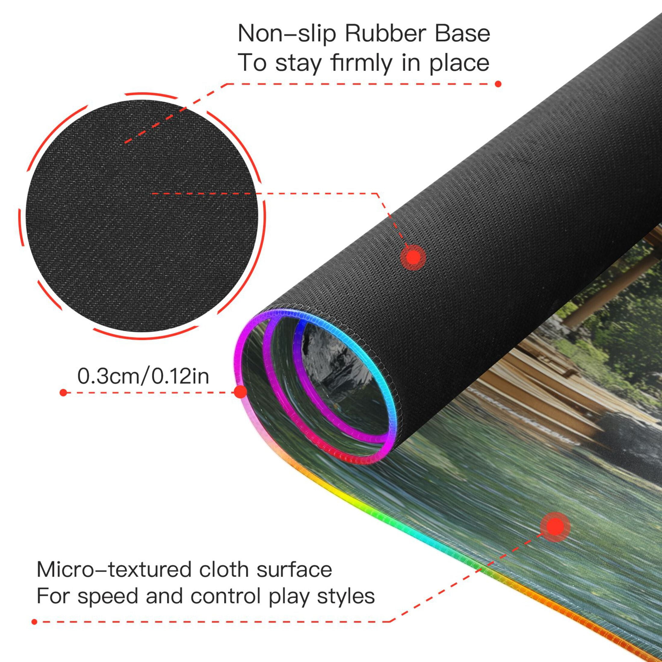 Wireless Charging Mouse Pad Large RGB Gaming Desk Mat 13 Light Modes Mousepad 35.4x15.7 Cabin by Lake