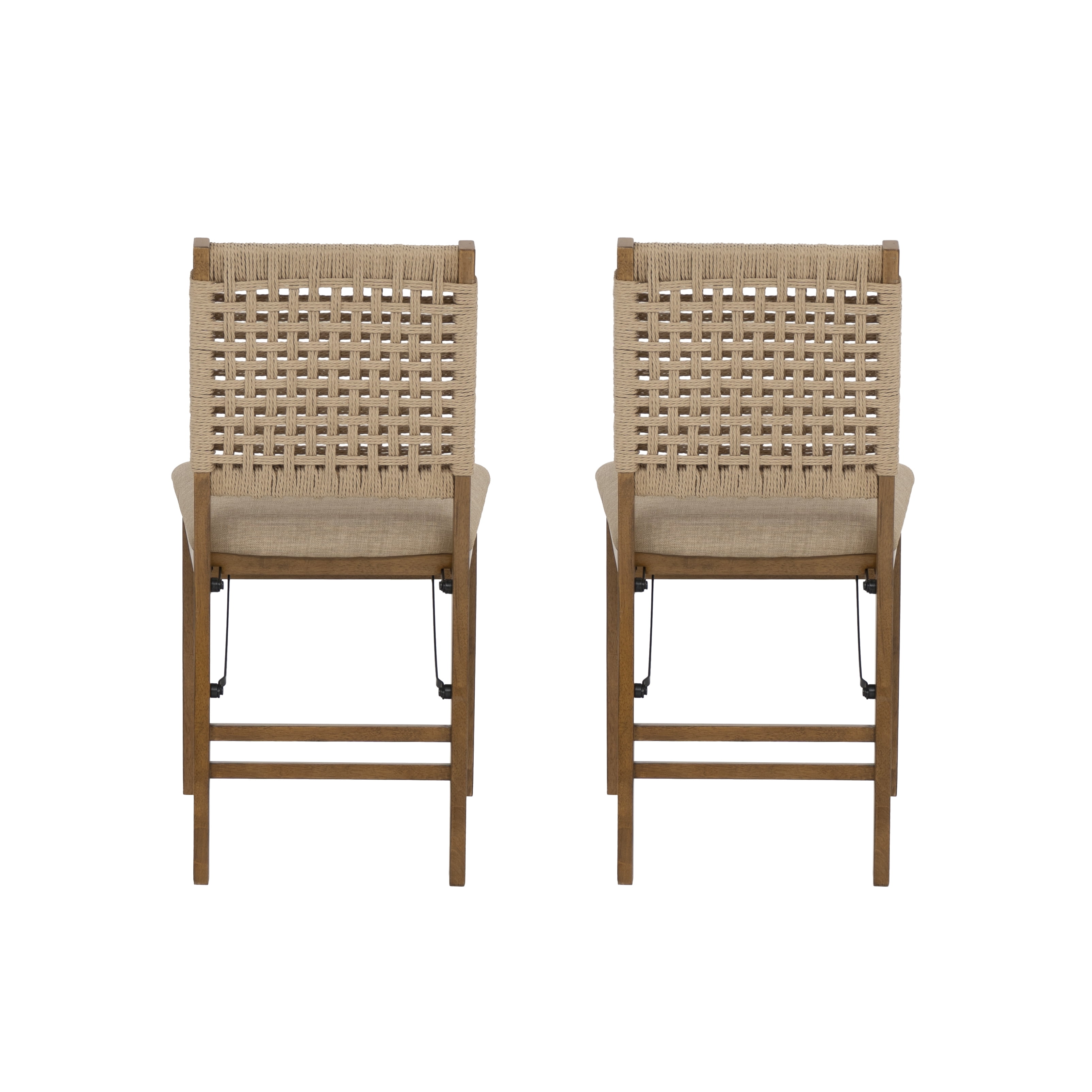 Linon Foster Woven Back Folding Dining Chair, Set of 2, Natural