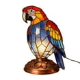 thumbnail image 2 of DAMAI Colorful Parrot Night Light - Handmade Stained Glass Bird Desk Lamp, Blue/Green/Yellow Finch & Parrot Design, Retro Night Light for Christmas Home Bedroom, Perfect Holiday Gift for Bird Lovers, 2 of 2