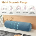 thumbnail image 2 of Lovote Round Bolster Pillow Cervical Roll Cylinder Body Pillow for Neck and Back Pain Relief, 35.4"x9.8",Blue, 2 of 8