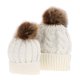 thumbnail image 3 of Disfraz Premium Mamá bebé niño cálido piel de mapache Bobble Beanie algodón tejido sombrero padre-hijo Cgtredaw Blanco Niños Única para Unisex, 3 of 4
