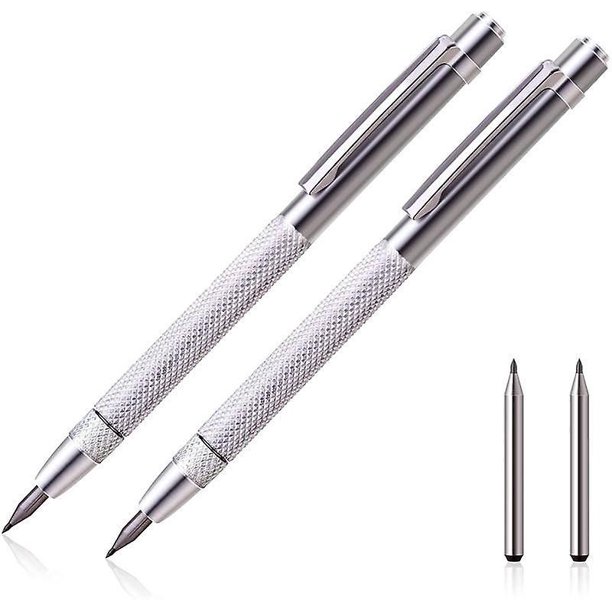 Juego De 4 Bolígrafos De Grabado Con Punta De Carburo De Tungsteno, Para Metal, Cerámica Y Vidrio, Con Clip Y Sacapuntas