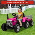 thumbnail image 1 of Kojooin Kids Ride On Tractor with Detachable Trailer, 12V Electric Ride On Toy with Remote Control and LED Headlights, 1 of 8