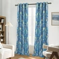 thumbnail image 1 of Cortinas DriftAway con diseño de pavo real, 132 x 259 cm, color verde azulado, 2 paneles, 1 of 9