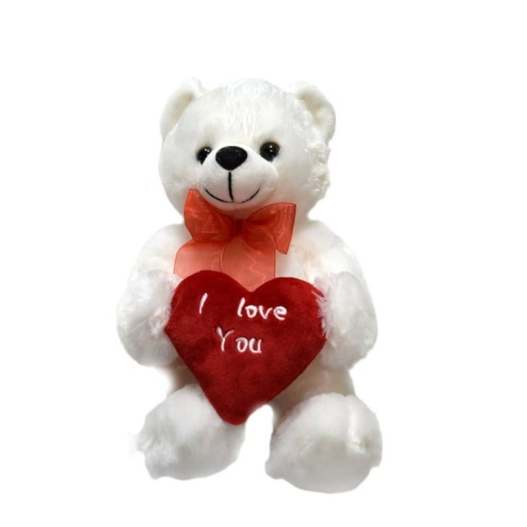 Wholesale Teddy Bears - White Bear with Love Heart