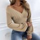 thumbnail image 5 of Haut Moulant Camisa de otoño para mujer Top Color sólido Slim Fit Puff Manga plisada Traje de vacaciones Cgtredaw Caqui S para Mujer, 5 of 7