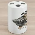 thumbnail image 1 of Boxer Dog Ceramic Toothbrush Holder, Sketchy Hand-drawn Image of a Puppy Furry Domestic Pet Animal, Decorative Versatile Countertop for Bathroom, 4.5" X 2.7", Pale Brown Seal Brown, 1 of 4