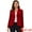 Red, variant on Women's Notched Lapel Button Front Office Velvet Blazer M Red