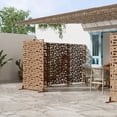 thumbnail image 3 of MAYEERTY 72 × 47in Outdoor Privacy Screen with Stand Metal Balcony Decorative Screen, Brown, 3 of 7