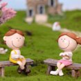 thumbnail image 3 of AYYUFE Cute Girl Boy Couple Sit Down Bench Figurine DIY Miniature Landscape Decoration, 3 of 8