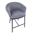 thumbnail image 3 of LumiSource Black Steel, Grey Fabric Ashland Counter Stool - Set of 2, 3 of 8