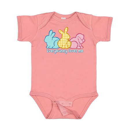

Inktastic Everybunny Loves Me Cute Pastel Easter Bunnies Gift Baby Boy or Baby Girl Bodysuit