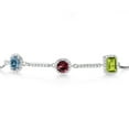thumbnail image 2 of Gem Stone King 925 Sterling Silver Bracelet Persian Blue Moissanite Rhodolite Garnet (1.65 Cttw), 2 of 4