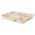 thumbnail image 3 of Pulp Tek 43 oz Rectangle Natural Bagasse To Go Tray - 5-Compartment - 11" x 8 1/2" x 1 1/2" - 100 count box, 3 of 11