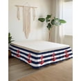 thumbnail image 2 of Nautical Anchor Bed Skirt California King Size 18" Drop Coastal Navy Blue Stripe Ruffled Wrap Around Bed Skirts Adjustable Elastic Bedskirt Dust Ruffle for California King Size Bed, 2 of 7