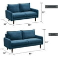 thumbnail image 3 of HomeStock Modern Motifs Stylish Modern Comfortable Couch for Living Room & Office Seating-Color:Indigo,Size:Velvet Sofa, 3 of 5