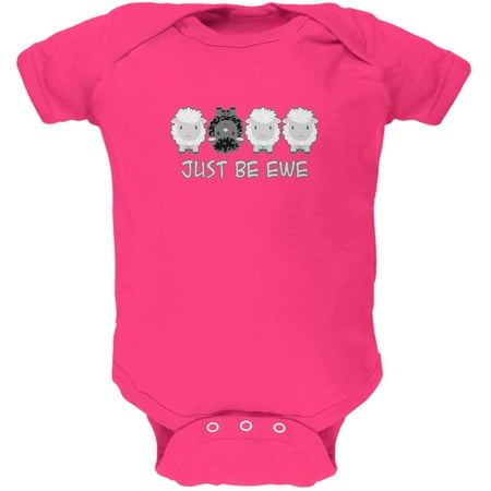 

Just Be You Ewe Black Sheep Soft Baby One Piece Hot Pink 0-3 M
