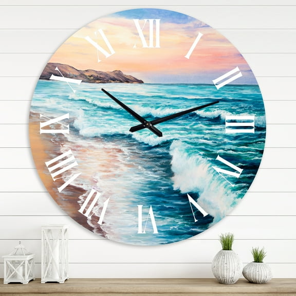 Designart 1 in Quartz Coastal Wall Clock
