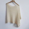 thumbnail image 7 of Awwp Mesh Poncho Womens Poncho Sheer Knit Poncho Shrug Lightweight Cover up One Size Fits Lightweight Summer Pullover Sweater Beige One Size, 7 of 7