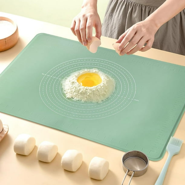 Tapete de silicona POWKOL extragrande para repostería (71 x 50 cm), antiadherente, con borde alto, apto para uso alimentario, ideal para amasar galletas, macarrones, tapete multiusos y mantel
