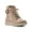 Beige, variant on Womens Beige Buckle Accent Lace Comfort Removable Insole Zipper Accent Hearty Round Toe Wedge Zip-Up Booties 7 M