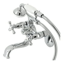 Kingston Brass KS226C Kingston Wall Mount Tub Faucet with Hand Shower, Polished Chrome