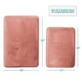 thumbnail image 1 of Set of 2 Small Clara Clark Bath Mat Bathroom Rug - Absorbent Memory Foam Bath Rugs - Non-Slip, Cozy Velvet Feel Microfiber Bathrug, Plush Shower, Toilet- Floor Bathmats Carpet - Misty Rose - 17"x24", 1 of 6
