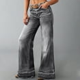 thumbnail image 6 of Tdoqot Womens Jeans Wide Leg- Stretchy Casual High Rise Baggy Denim Pants Gray Size 2XL, 6 of 9