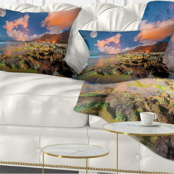 Designart Monte Cofano Nature Reserve - Landscape Photography Throw Pillow - 12x20