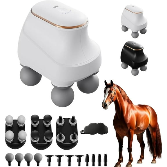 4 Heads Massager, 12 Adjustable Levels & Interchangeable Heads for Customized Massage,Portable USB Charging Chevaroo Massager