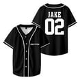 thumbnail image 2 of ENHYPEN Jake Merch V-Neck Shirts Baseball Jersey Shirt Women Men Fashion Casual Short Sleeve, 2 of 3