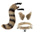 thumbnail image 3 of Cosplay Costume Set Fur Cat Ears Long Stage Performance Props Tail for Role Play Masquerade Black Yellow, 3 of 6