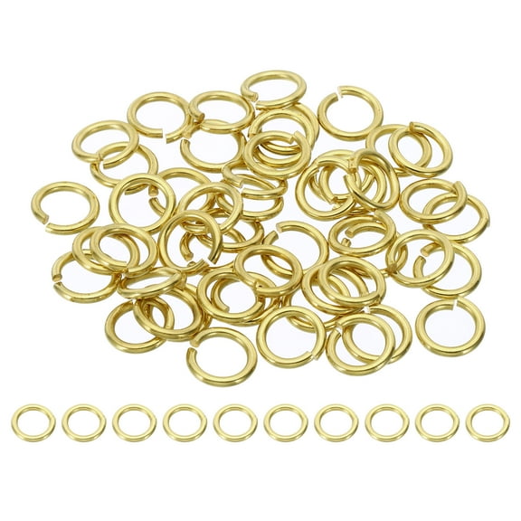 Uxcell 12mm Open Jump Rings, 50Pcs Solid Copper Round Ring Charm Loops Connectors, Copper