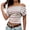 Pink01, variant on Womens Blouses Horizontal Striped Crop T-Shirt, Off Shoulder Bardot Short Sleeve Ruched Side Wrap Slim Fit Pullover Top, Casual Cropped Tee Short Sleeve Shirts for Women