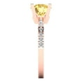thumbnail image 3 of 1.71 ct Round Cut Simulated Yellow Diamond Solitaire with Simulated Diamond Accents 14K Rose Gold Womens Engagement Ring, 3 of 5