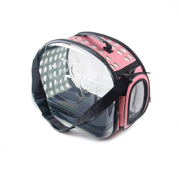 Pet Bag, Dog Transparent Carrier Cage EVA Portable Outdoor Travel Bag Cat Dog Handbag Backpack (S, Pink)