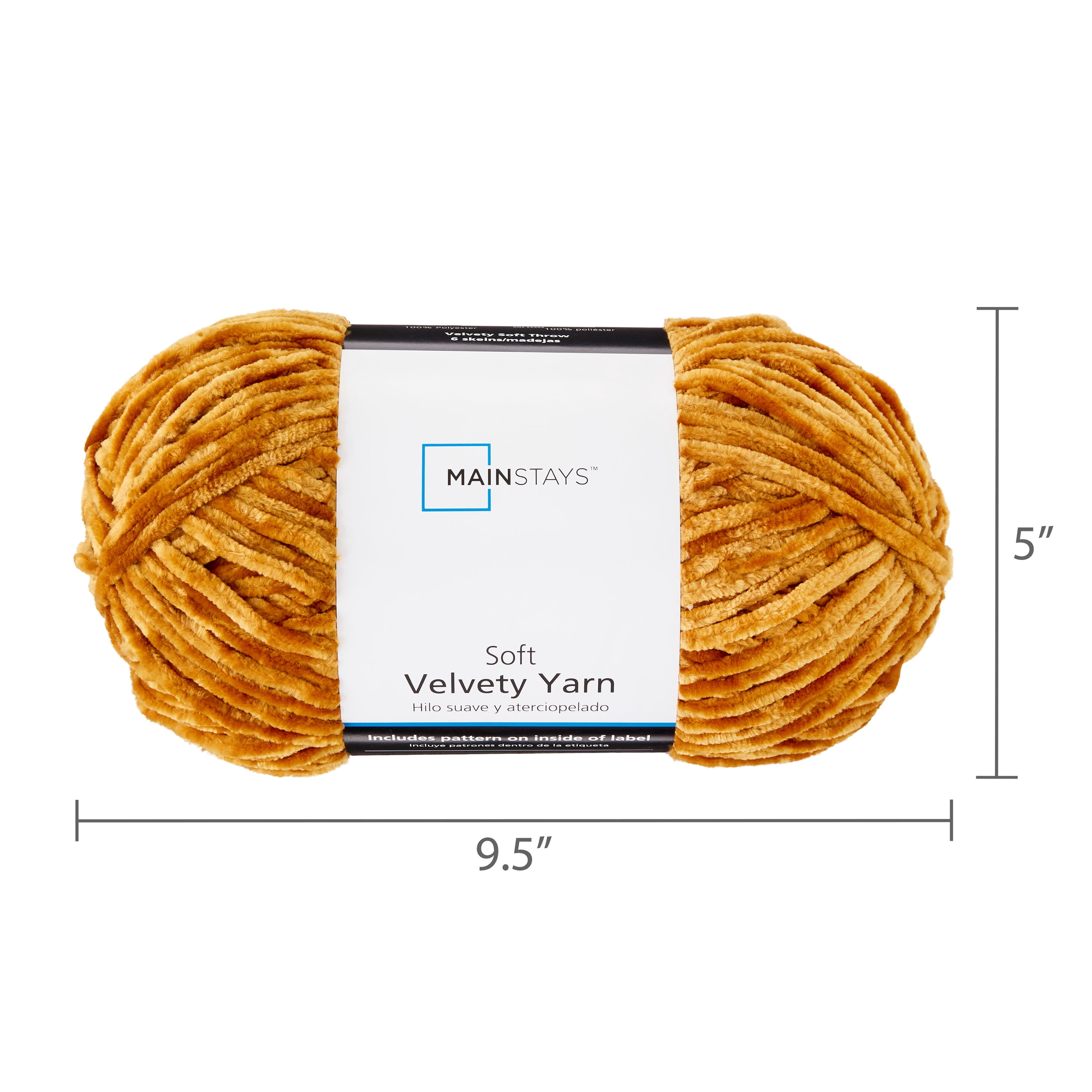Mainstays Soft Velvety Yarn, 315 yd, Spiced Maple, 100% Polyester