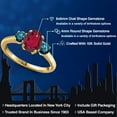 thumbnail image 2 of Gem Stone King 10K Yellow Gold Ruby Red Mystic Topaz and Blue Diamond Engagement Ring for Women | 1.84 Cttw | Oval 8X6MM | Gemstone November Birthstone | Size 9, 2 of 6