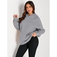 thumbnail image 2 of Trendy Queen Womens Oversized Hoodies Fleece Sweatshirts Long Sleeve Sweaters Pullover Fall Outfits Winter Clothes Grey M .., 2 of 7