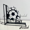 thumbnail image 3 of Shinelab Man Soccer Metal Bookends Custom Football Player Name Bookend Gift, Sport Desk Bookshelf Decor 6962, 3 of 3