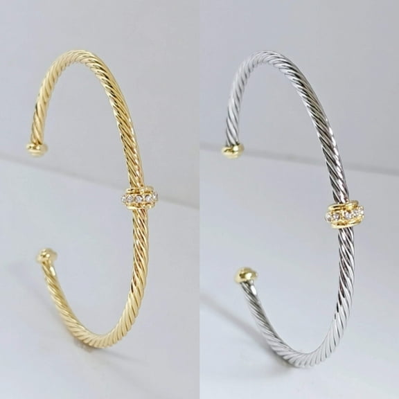 Dainty Cable Bangle Gold or Silver