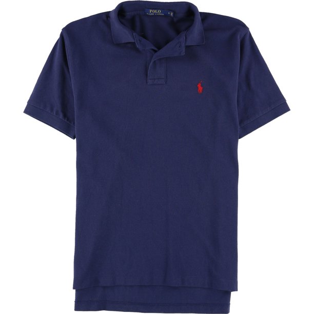 Ralph Lauren Polo de rugby de malla desgastada para hombre, azul, pequeño Ralph Lauren polo, rugbi