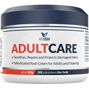 Medcosa Adult Rash Cream - Fast Relief from Sweat Rash, Heat Rash & Adult Diaper Rash (Incontinence Cream) - Thick Moisturizing Barrier Cream. Zinc Oxide to Reduce Redness & Irritation (350g)